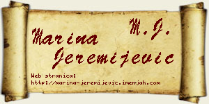 Marina Jeremijević vizit kartica